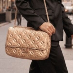 MICHAEL Michael Kors Metallic Rose  Sloan Quilted Leather Shoulder Crossbody Bag